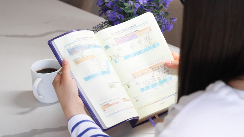 Cargue la imagen en el visor de la galería, Biblia para el estudio inductivo NBLA, Interior a dos colores, imitación piel morado
