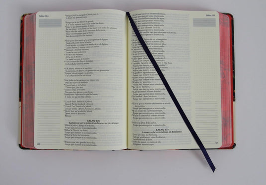 Biblia de Apuntes RVR 1960, Tapa dura azul oscuro con flores