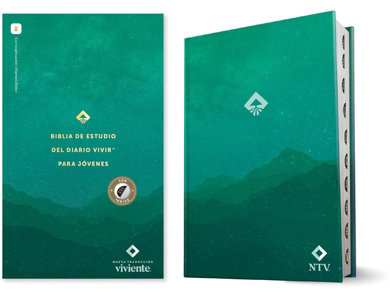 Cargue la imagen en el visor de la galería, Biblia de estudio del Diario Vivir para jóvenes NTV con Filament, con índice, Tapa dura verde
