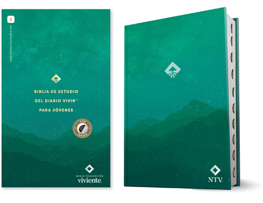 Biblia de estudio del Diario Vivir para jóvenes NTV con Filament, con índice, Tapa dura verde