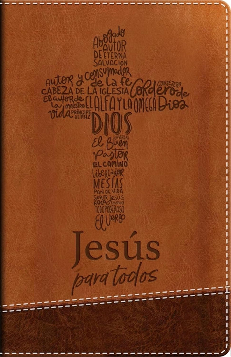 Cargue la imagen en el visor de la galería, Biblia de Promesas RVR 1960, Jesús para todos, Tamaño Manual, Letra Grande, piel especial café
