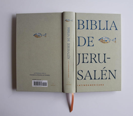 Biblia de Jerusalén Latinoamericana, tapa dura, edición clásica color arena
