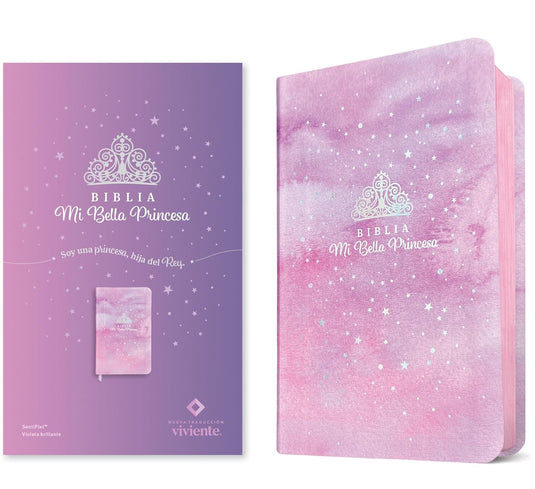 Biblia Mi bella princesa NTV, SentiPiel violeta brillante