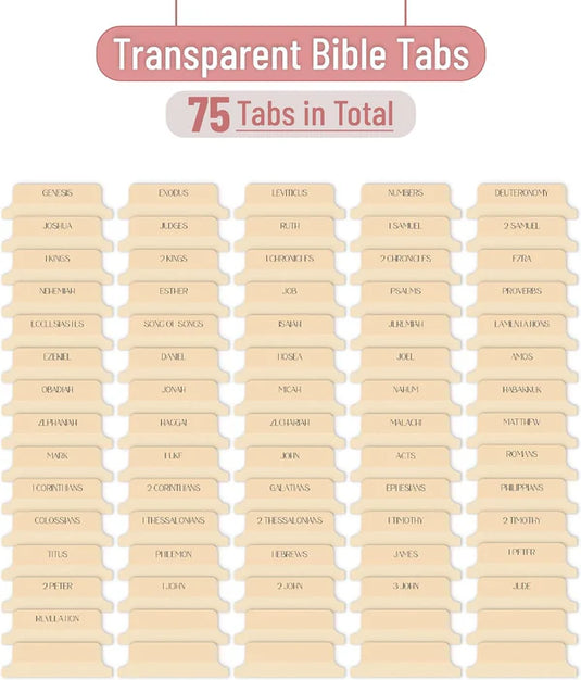 75 etiquetas/ índices para Biblia cappuccino (inglés)
