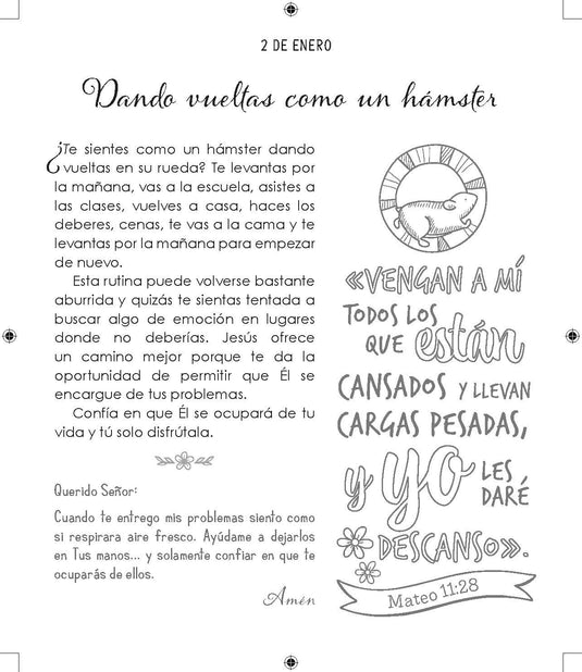 Devocional ilustrado para niñas: 366 días de devocionales para colorear