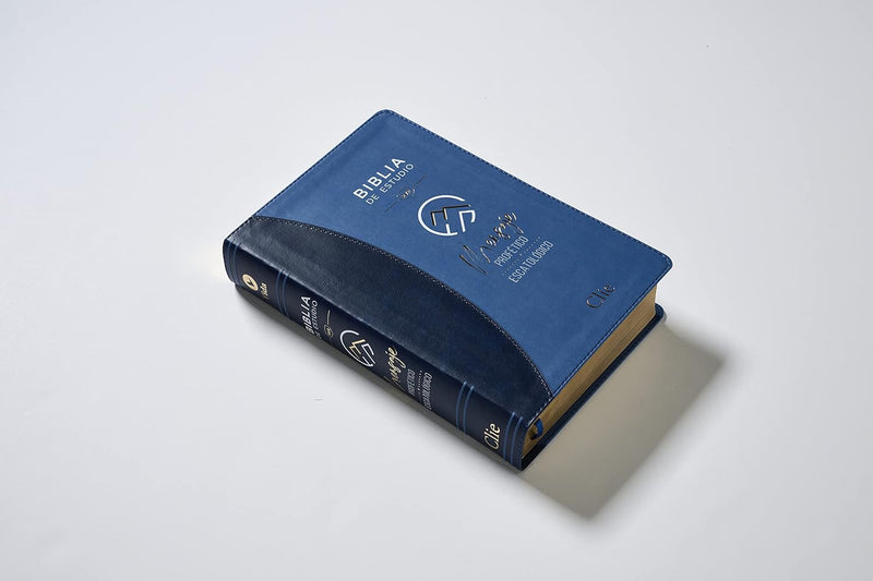Cargue la imagen en el visor de la galería, Biblia de Estudio del Mensaje Profético y Escatológico RVR, Leathersoft Azul
