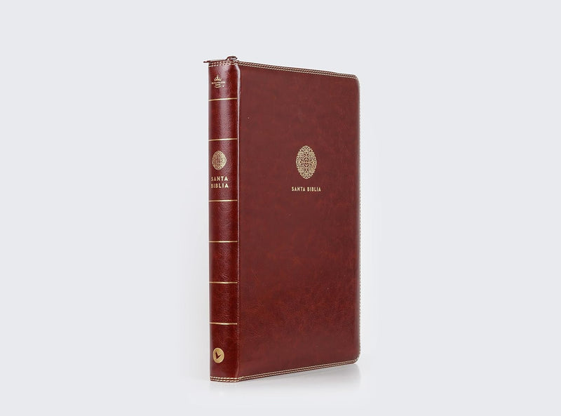 Cargue la imagen en el visor de la galería, Biblia RVR 1960, Letra Súper Gigante, Cierre zíper, imitación piel café
