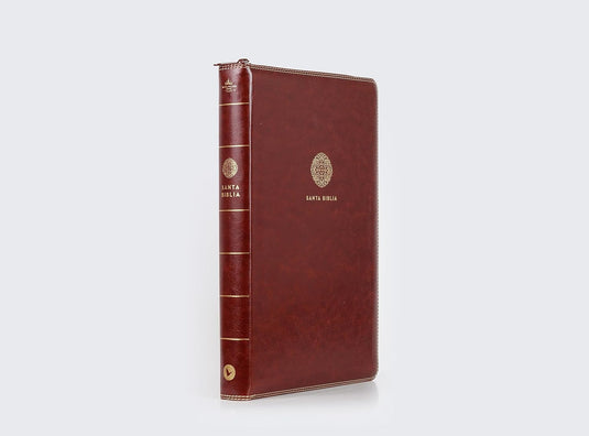Biblia RVR 1960, Letra Súper Gigante, Cierre zíper, imitación piel café