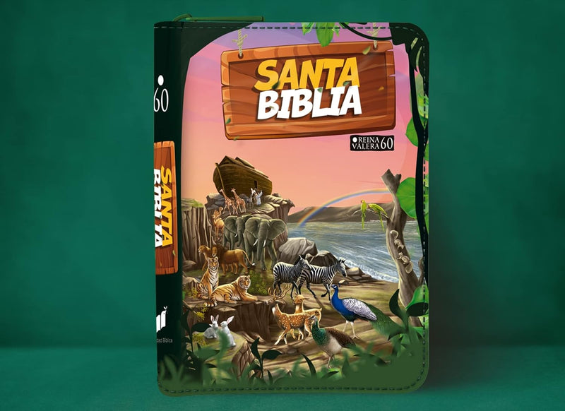 Cargue la imagen en el visor de la galería, Biblia de bolsillo RVR 1960 para niños RVR 1960, Cierre zíper, imitación piel Arca
