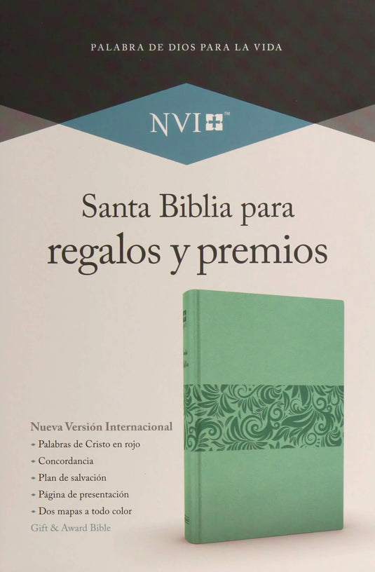 Santa Biblia NVl para regalos y premios, Símil piel azul turquesa