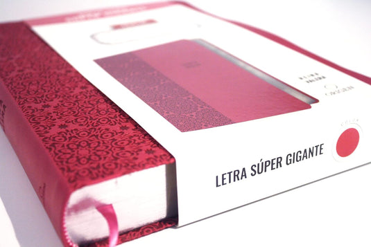 Biblia ultrafina RVR 1909, Letra Súper Gigante, símil piel fucsia