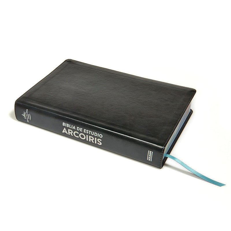 Cargue la imagen en el visor de la galería, Biblia de Estudio Arcoíris RVR 1960, símil piel negro
