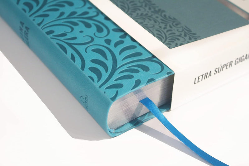 Cargue la imagen en el visor de la galería, Biblia ultrafina RVR 1909, Letra Súper Gigante, símil piel aquamarine
