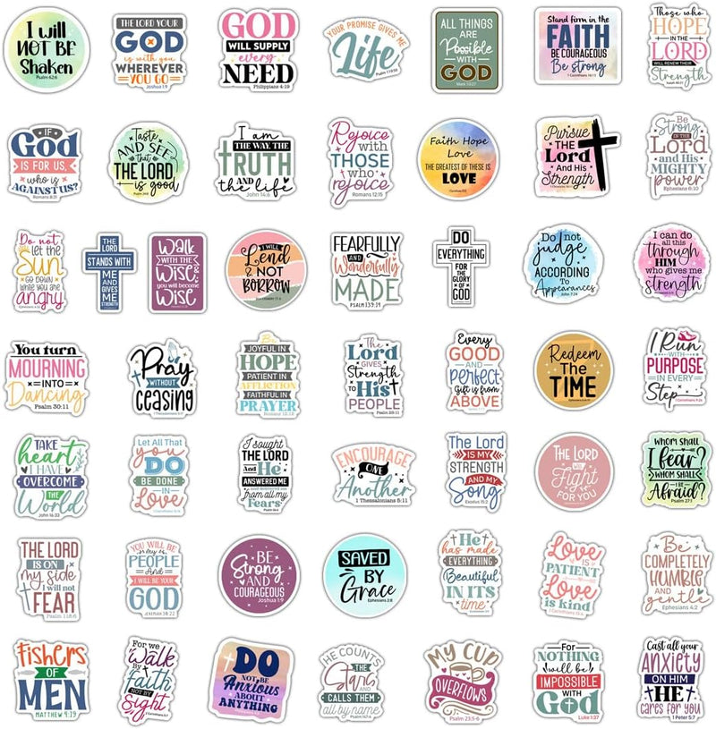 Cargue la imagen en el visor de la galería, Paquete de 5 stickers cristianos (Diseño variado)
