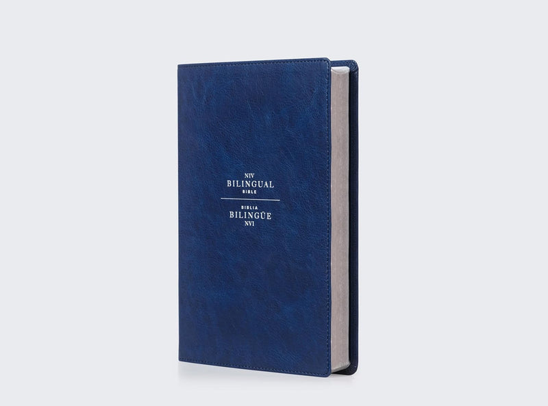 Cargue la imagen en el visor de la galería, Biblia Bilingüe NIV/NVI, imitación piel azul (Bilingual Bible leathersoft navy)
