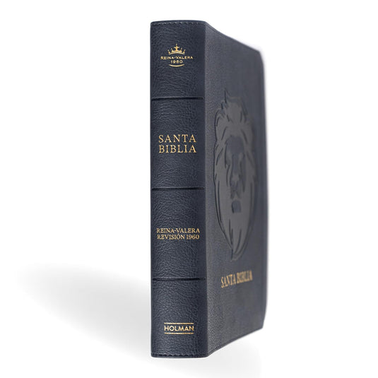 Biblia RVR 1960, Letra Grande, Tamaño Manual, edición especial, león ceniza