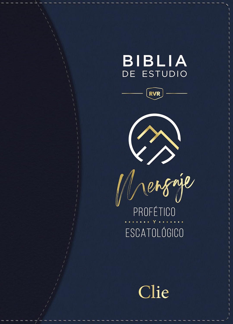 Cargue la imagen en el visor de la galería, Biblia de Estudio del Mensaje Profético y Escatológico RVR, Leathersoft Azul
