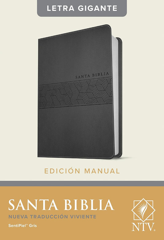 Biblia NTV, Edición manual, Letra Gigante, imitación piel gris