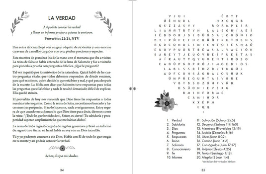 Sopas de letras 100 devocionales para mujeres promesas de Dios: Letra Grande