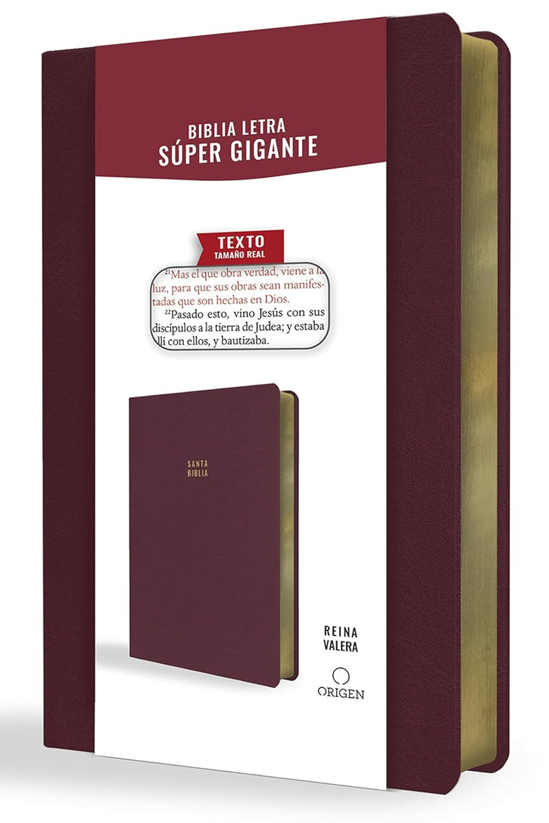 Cargue la imagen en el visor de la galería, Biblia ultrafina RVR 1909, Letra Súper Gigante, símil piel vino
