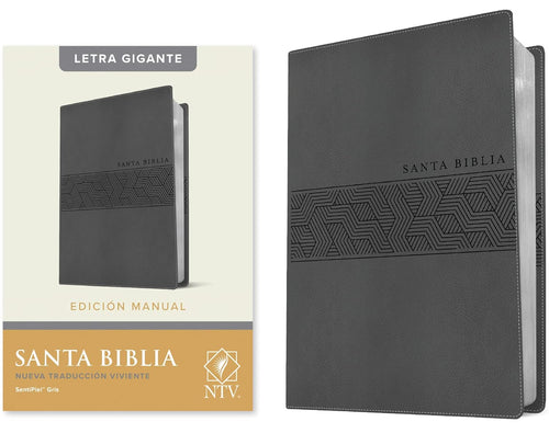 Biblia NTV, Edición manual, Letra Gigante, imitación piel gris