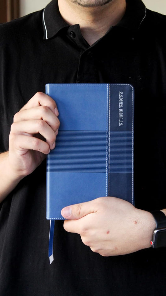 Biblia de Estudio para Jóvenes Adolescentes RVR 1960, imitación piel azul