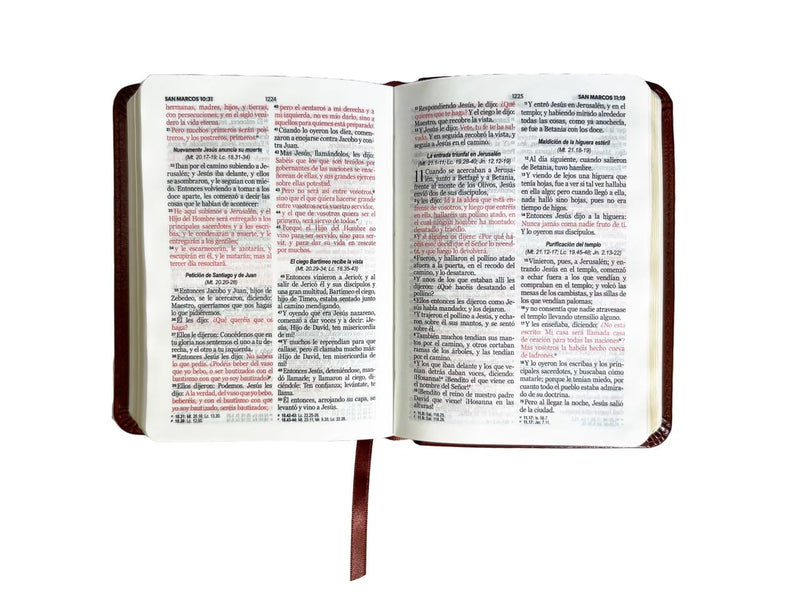 Cargue la imagen en el visor de la galería, Biblia RVR 1960, Tamaño Bolsillo, imitación piel café
