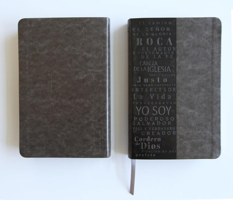 Cargue la imagen en el visor de la galería, Biblia RVR 1960, Letra Grande, Tamaño Manual, simil piel café con nombres de Dios
