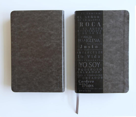 Biblia RVR 1960, Letra Grande, Tamaño Manual, simil piel café con nombres de Dios