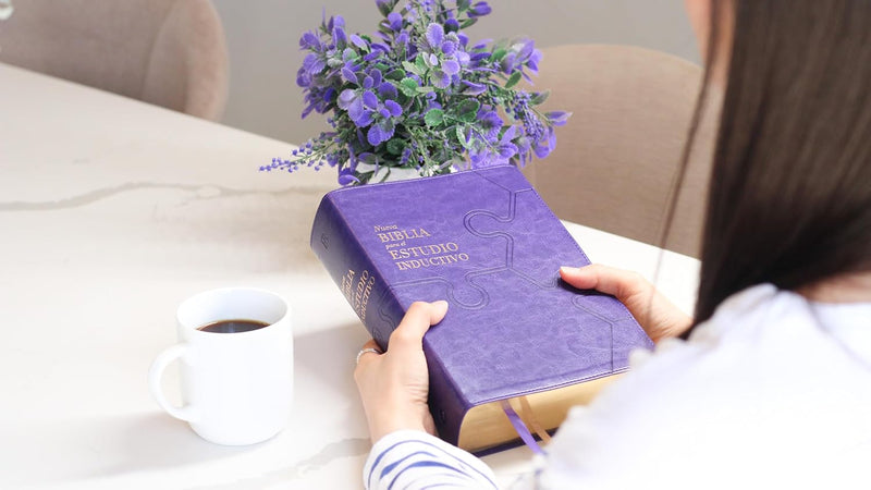 Cargue la imagen en el visor de la galería, Biblia para el estudio inductivo NBLA, Interior a dos colores, imitación piel morado

