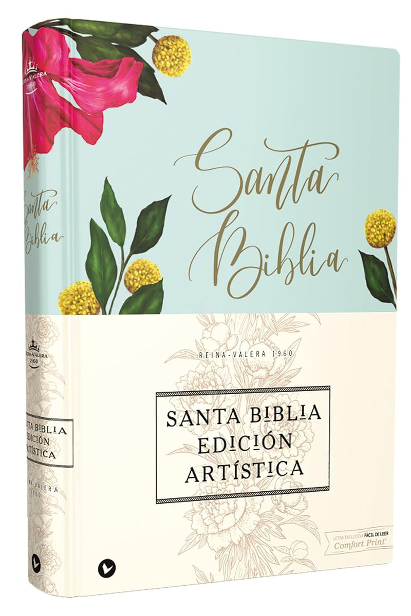 Cargue la imagen en el visor de la galería, Biblia RVR 1960 Artística Ilustrada, tapa dura/tela floral
