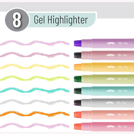Paquete de 8 marcadores de gel para biblia tonos pastel Mr. Pen