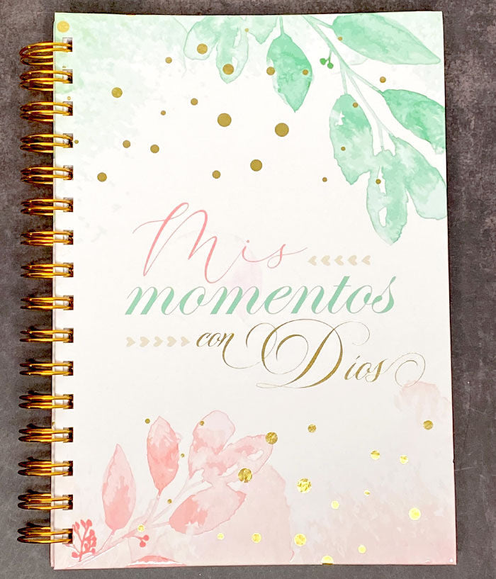 Cargue la imagen en el visor de la galería, Libreta devocional de resortes Mis Momentos con Dios, tapa dura hojas
