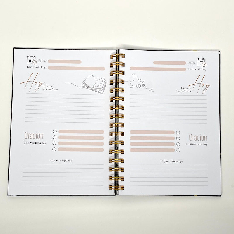 Cargue la imagen en el visor de la galería, Libreta devocional de resortes Mis Momentos con Dios, tapa dura león
