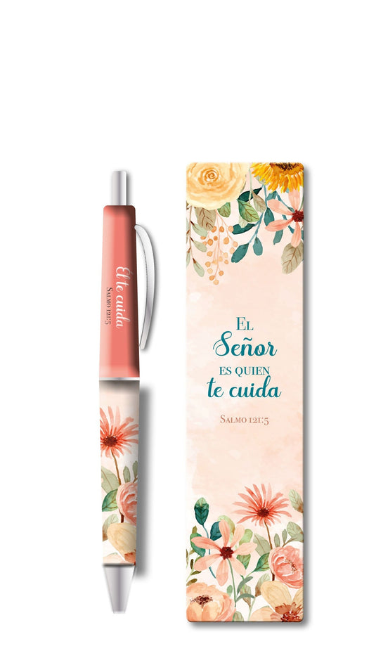 Set de lapicero con separador- El Señor es quien te cuida