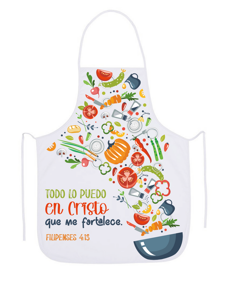 Cargue la imagen en el visor de la galería, Delantal de algodón Todo lo puedo
