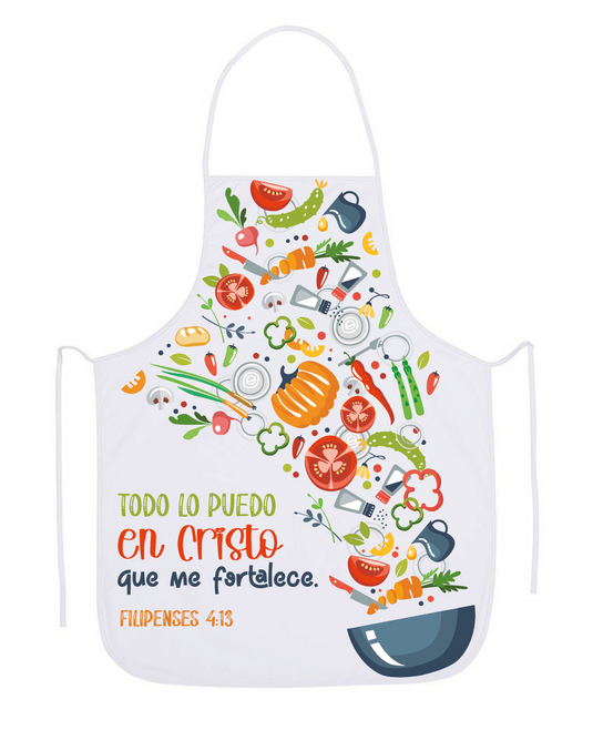 Delantal de algodón Todo lo puedo
