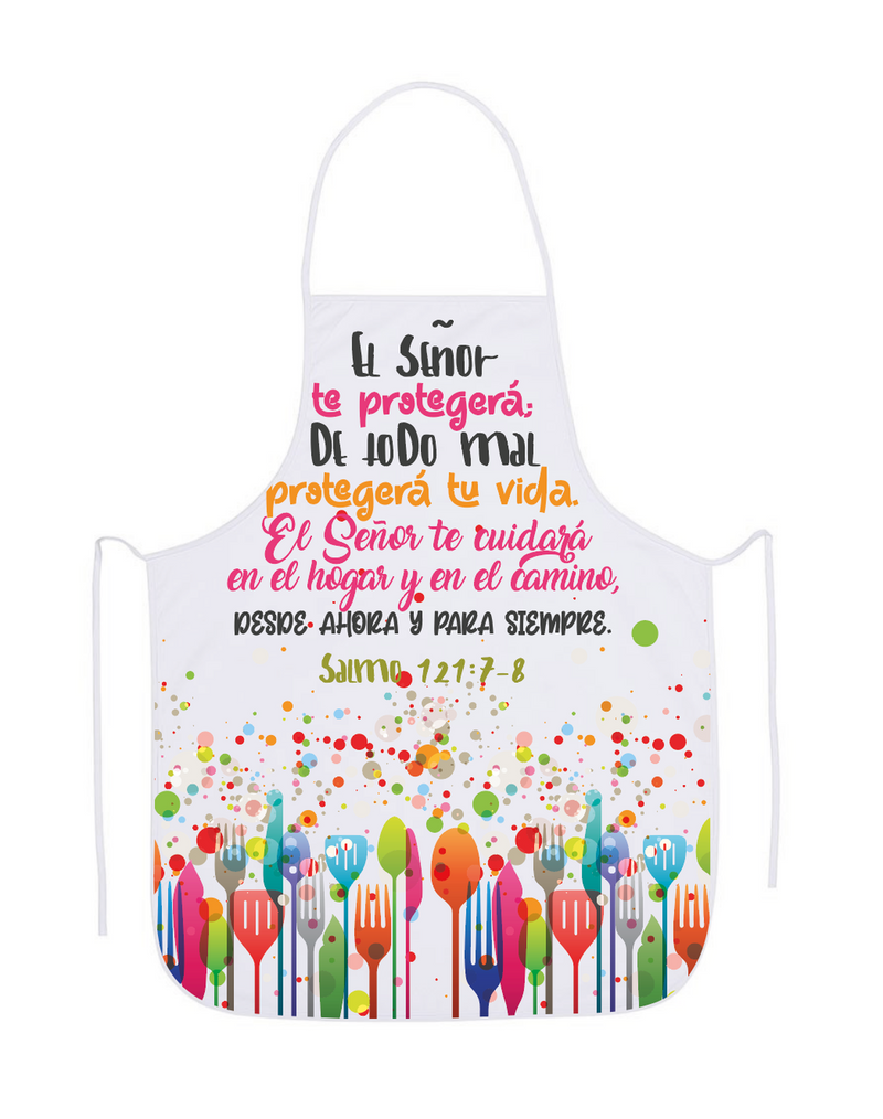 Cargue la imagen en el visor de la galería, Delantal de algodón El Señor te protegerá
