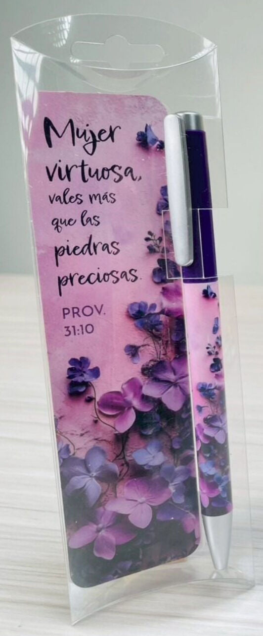 Set de lapicero con separador- Mujer Virtuosa