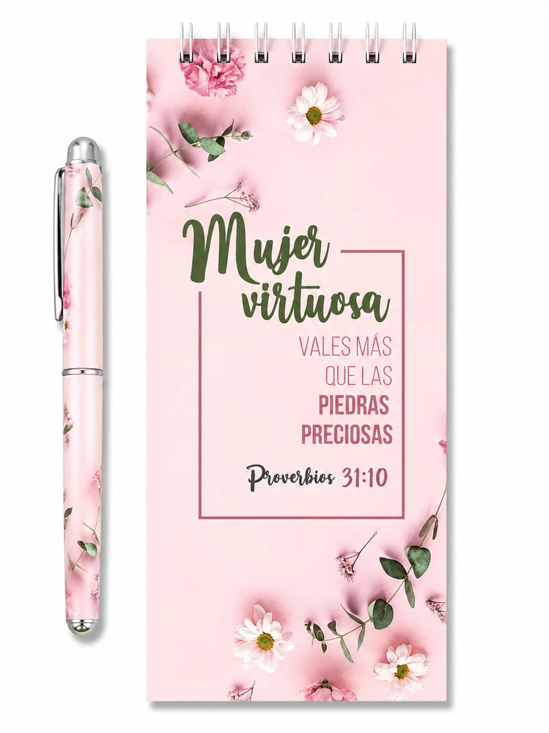 Cargue la imagen en el visor de la galería, Set de libreta con Lapicero- Mujer virtuosa
