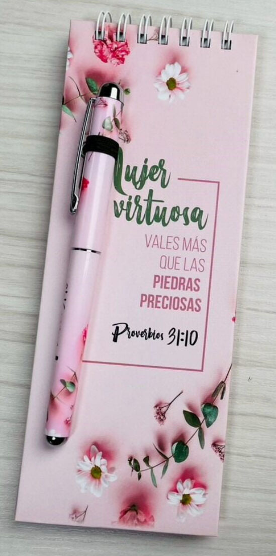 Cargue la imagen en el visor de la galería, Set de libreta con Lapicero- Mujer virtuosa
