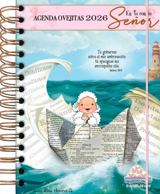 Cargue la imagen en el visor de la galería, Agenda Ovejitas 2026 color rosado
