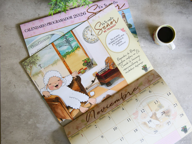 Cargue la imagen en el visor de la galería, Calendario Ovejitas 2026, rosado
