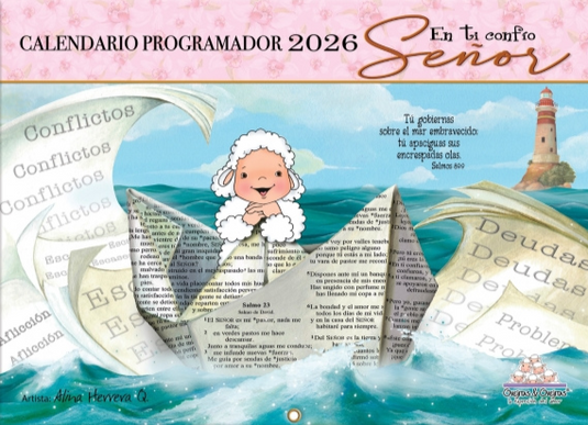 Calendario Ovejitas 2026, rosado