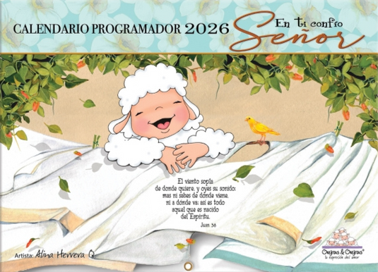 Calendario Ovejitas 2026, turquesa