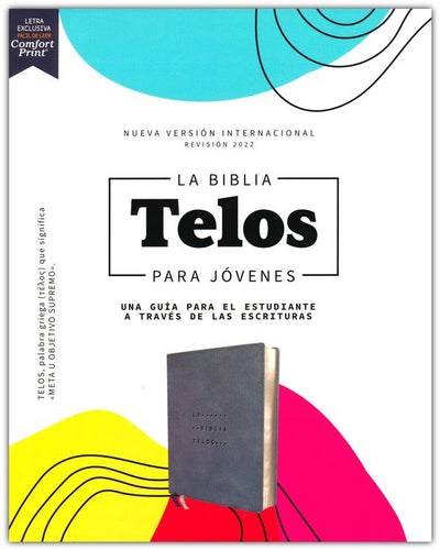 La Biblia Telos para Jóvenes NVI, Revisión 2022, Leathersoft, Gris, Interior a dos colores, Comfort Print