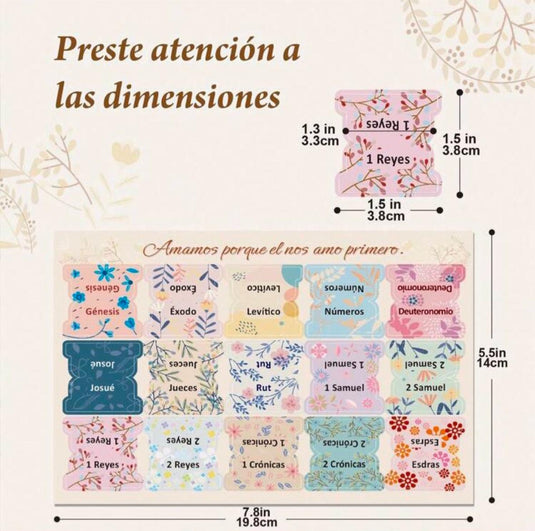 75 etiquetas bíblicas florales