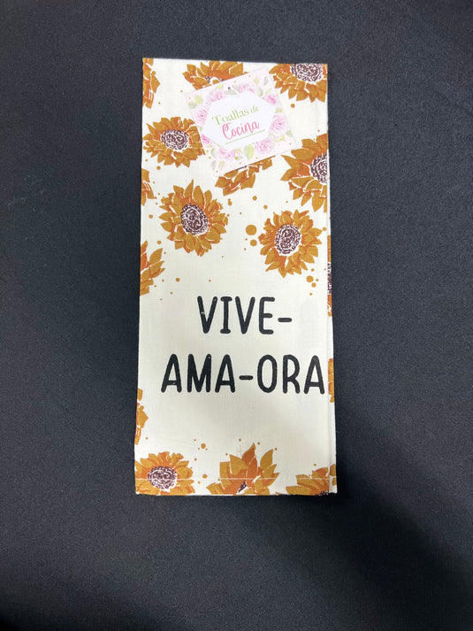 Toalla de cocina "Vive-Ama-Ora"