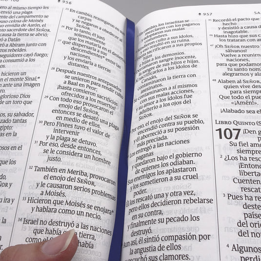 Biblia manual NTV, con Filament, Letra Grande, SentiPiel azul oscuro flores