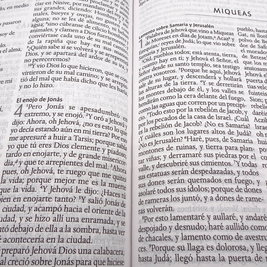 Biblia RVR 1960, Letra Grande, Tamaño Manual, tapa dura blanca flores